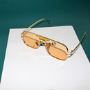 OF7209 HD Polarized UV Protection Two-color Pilot-style Square Frame Sunglasses(Yellow)