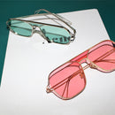OF7209 HD Polarized UV Protection Two-color Pilot-style Square Frame Sunglasses(Mint Green)