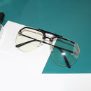 8865 HD Polarized UV Protection Color Pilot-style Frameless Sunglasses (Black Frame Transparent)