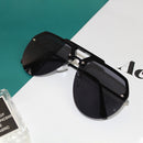 8865 HD Polarized UV Protection Color Pilot-style Frameless Sunglasses (Black Frame Black Gray)