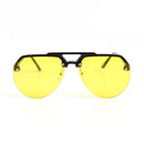 8865 HD Polarized UV Protection Color Pilot-style Frameless Sunglasses (Black Frame Yellow)