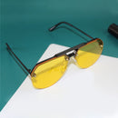 8865 HD Polarized UV Protection Color Pilot-style Frameless Sunglasses (Black Frame Yellow)