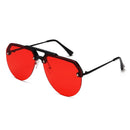 8865 HD Polarized UV Protection Color Pilot-style Frameless Sunglasses (Black Frame Red)