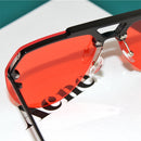 8865 HD Polarized UV Protection Color Pilot-style Frameless Sunglasses (Black Frame Red)