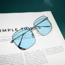 7294 UV Protection Radiation Protection Macarons Square Frame Sunglasses (Sky Blue)