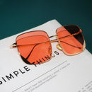 7294 UV Protection Radiation Protection Macarons Square Frame Sunglasses (Light Orange)