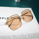 7294 UV Protection Radiation Protection Macarons Square Frame Sunglasses (Light Brown)