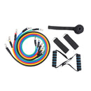 jx-003 11 in 1 100lbs TPE Five-point Buckle Household Pull Rope Resistance Band Fitness Equipment Set