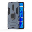 PC + TPU Shockproof Protective Case for OnePlus 7 Pro, with Magnetic Ring Holder(Blue)