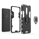 PC + TPU Shockproof Protective Case for OnePlus 7 Pro, with Magnetic Ring Holder(Blue)