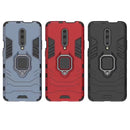 PC + TPU Shockproof Protective Case for OnePlus 7 Pro, with Magnetic Ring Holder(Blue)