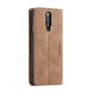CaseMe-013 Multifunctional Retro Frosted Horizontal Flip Leather Case for OnePlus 7 Pro, with Card Slot & Holder & Zipper Wallet & Photo Frame(Brown)