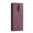 CaseMe-013 Multifunctional Retro Frosted Horizontal Flip Leather Case for OnePlus 7 Pro, with Card Slot & Holder & Zipper Wallet & Photo Frame(Wine Red)