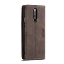 CaseMe-013 Multifunctional Retro Frosted Horizontal Flip Leather Case for OnePlus 7 Pro, with Card Slot & Holder & Zipper Wallet & Photo Frame(Coffee)
