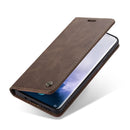CaseMe-013 Multifunctional Retro Frosted Horizontal Flip Leather Case for OnePlus 7 Pro, with Card Slot & Holder & Zipper Wallet & Photo Frame(Coffee)