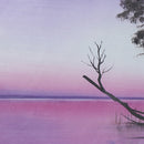 Hand Painting Oil Landscape Purple Lake Tree on Wall Art Decor Unframed