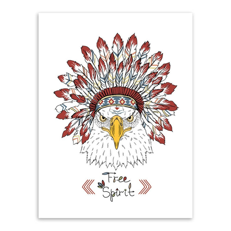 1 x Eagles With Feather Headdresses Printing Oil Painting Frameless Simple Atmo