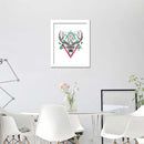 1 x Black and White Deer Head Printing Oil Painting Frameless Simple Atmosphere