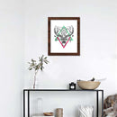 1 x Black and White Deer Head Printing Oil Painting Frameless Simple Atmosphere