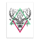 1 x Black and White Deer Head Printing Oil Painting Frameless Simple Atmosphere