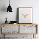 1Pc Black and White Bull Head Printing Oil Painting Frameless Simple Atmosphere