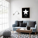 1x Black and White Stars Printing Oil Painting Home Decration Hot