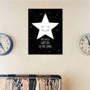 1x Black and White Stars Printing Oil Painting Home Decration Hot