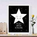 1x Black and White Stars Printing Oil Painting Home Decration Hot