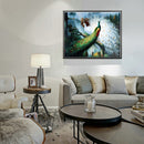 1 x Green and White Peacock Printing Oil Painting Home Decration Hot