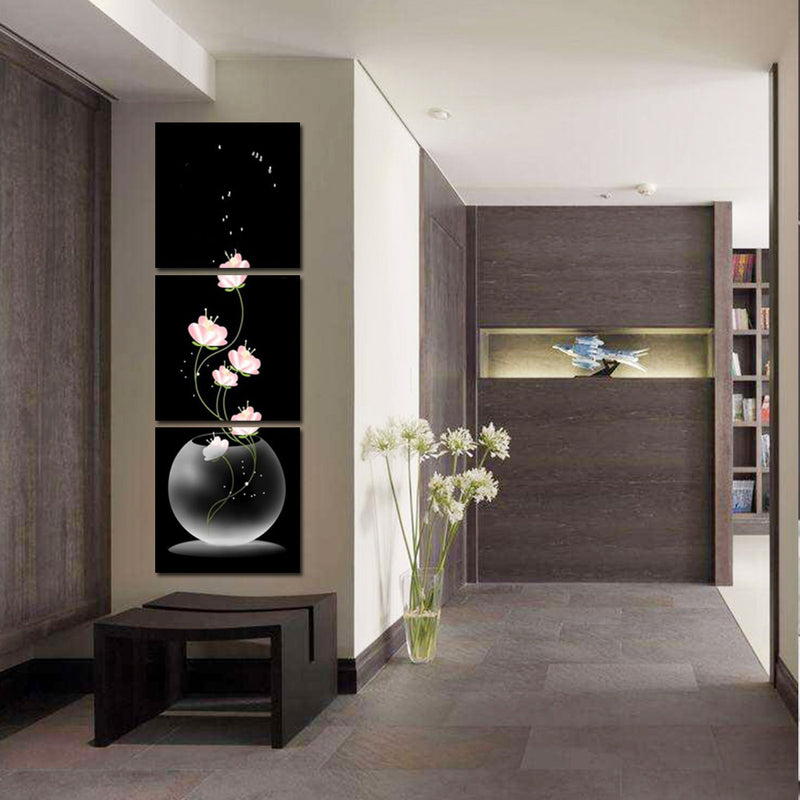 1 Set Modern Abstract Vertical Floral Printing Oil Painting Frameless Simple New