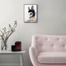 1x Rabbit Ear Hoop Girl Printing Oil Painting Frameless Simple Atmosphere