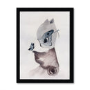 1 Pcs Butterflies and Rabbits Cartoon Printing Oil Painting Frameless Fashion