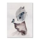 1 Pcs Butterflies and Rabbits Cartoon Printing Oil Painting Frameless Fashion