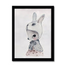 Rabbit with Hat Cartoon Printing Oil Painting Frameless Home Decoration