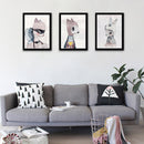 1 x Rabbit with Hat Cartoon Printing Oil Painting Frameless Home Decoration Hot