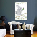 1x Scandinavian Rabbits and Flowers Printing Oil Painting Home Decration Hot