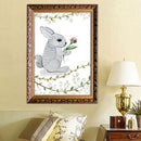 1x Scandinavian Rabbits and Flowers Printing Oil Painting Home Decration Hot