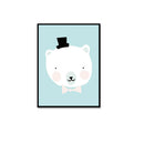 1pcs of white bears cartoon printing oil painting frameless