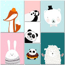 1pcs of white bears cartoon printing oil painting frameless