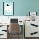 1 piece white bears cartoon printing oil painting frameless Simple Atmosphere