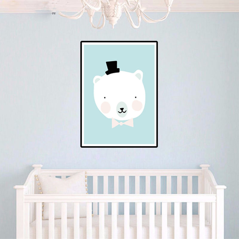 1 piece white bears cartoon printing oil painting frameless Simple Atmosphere