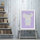 1x Oil Painting Grey Elephant Print Oil Painting Frameless Decoration Art Hot