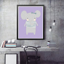 1x Oil Painting Grey Elephant Print Oil Painting Frameless Decoration Art Hot
