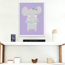 1x Oil Painting Grey Elephant Print Oil Painting Frameless Decoration Art Hot