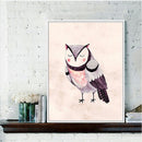 1 Pcs Front Cartoon Owl Printing Oil Painting Frameless Fashion