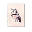 1 Pcs Front Cartoon Owl Printing Oil Painting Frameless Fashion