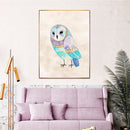 1 Pcs Colored Owl Printing Oil Painting Frameless Fashion