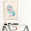 1 Pcs Colored Owl Printing Oil Painting Frameless Fashion