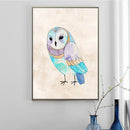 1 Pcs Colored Owl Printing Oil Painting Frameless Fashion