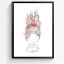 1 Pcs Hand-painted Little Girl Printing Oil Painting Frameless Fashion